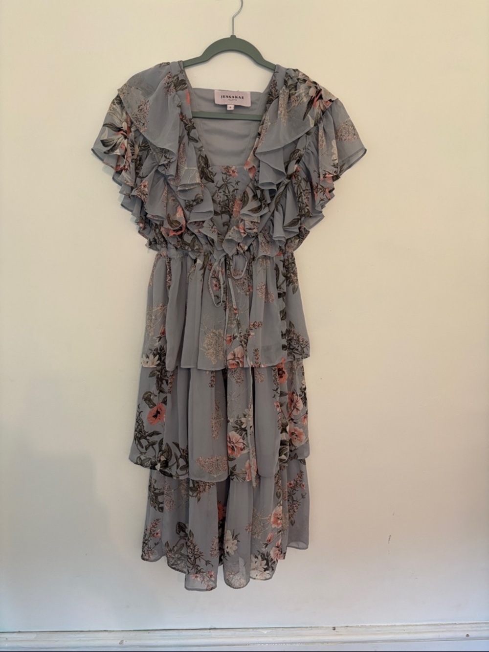 JessaKae Light Gray Midi Dress with Subtle Lavender Tone